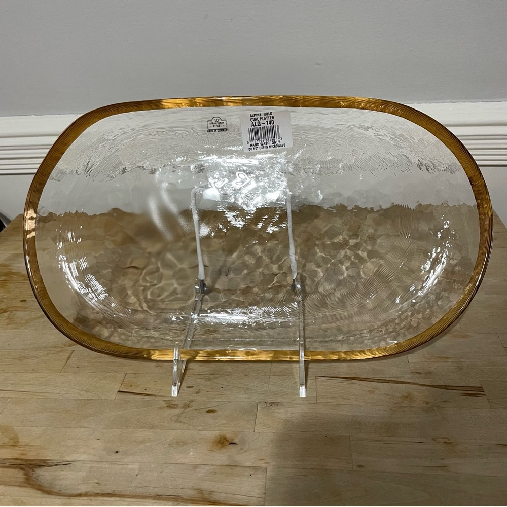 10 Strawberry Street Alpine Gold 14” Oval Platter Serving Dish